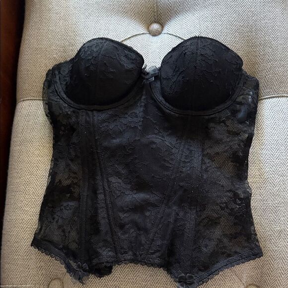 H&M Black Lace Bustier Corset size 6 - Picture 1 of 6